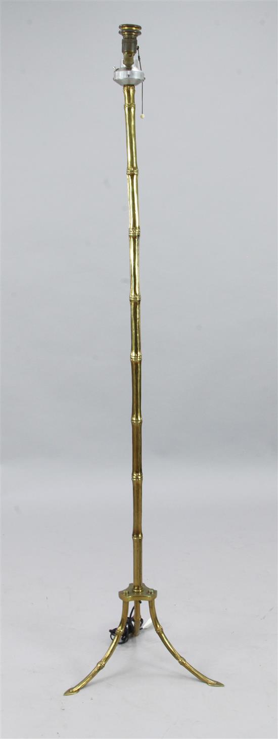 A Maison Bagues style brass lamp standard, H.5ft 5in.